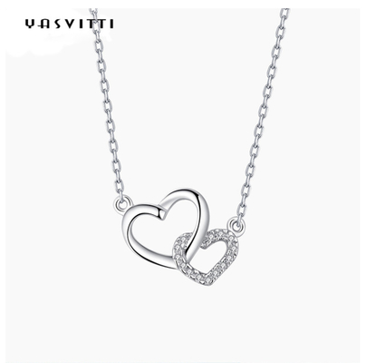 Jeu de bijoux pour femmes classique 925 Sterling Collier d'argent Collier de cœur OEM