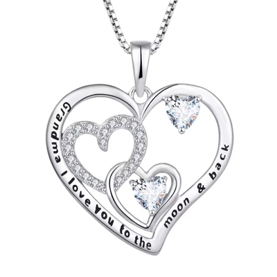 YASVITTI Classic Heart Design Collier en argent sterling 925 Je t'aime jusqu'à la lune et retour Collier pendentif