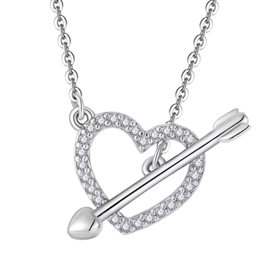 YASVITTI 925 Collier en argent sterling pour femme &quot;Une flèche dans le cœur&quot;