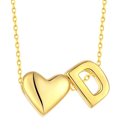 YASVITTI personnalisé 925 Sterling Argent Coeur Collier initial 18K Plaqué or Lettre de luxe Collier de cœur Pour les filles