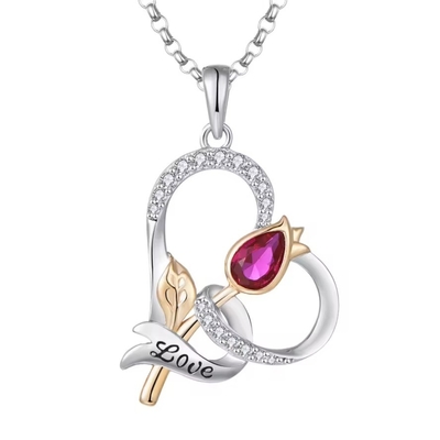 YASVITTI Collier de fleurs de rose de cœur 925 argent sterling personnalisé Collier de fleurs de rose d'or classique