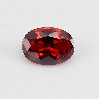 8*12 mm Moissanite de couleur Ovale sang rouge cristal de verre Moissanite pour les bagues de fiançailles