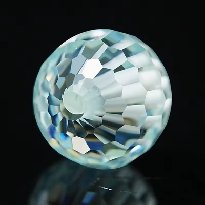 Matériau de pierre précieuse synthétique de laboratoire créé des perles de moissanite bleu rond pour la fabrication de bijoux
