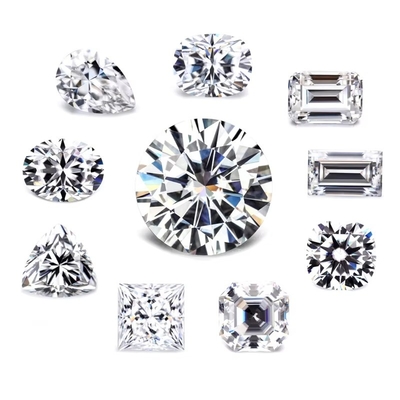 Certificat GRA coupé Moissanite blanche Diamant Princesse ovale Poire Asscher Radiant Émeraude coupé en moissanite VVS