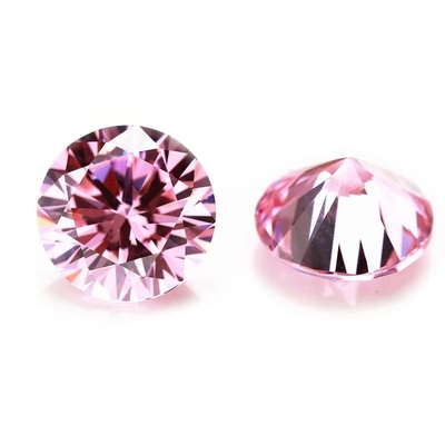 3A Couleur rose de qualité en gros Pièces précieuses en vrac Forme ronde 2 mm 3 mm Zirconia cube synthétique Moissanite personnalisée pour pendentif