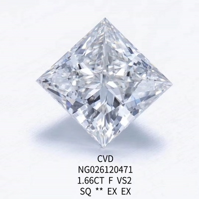 Certificat IGI NGIC Laboratoire de taille de diamant Princesse Coupe carrée 1.66ct F VS2 Hpht Cvd diamant moissanite