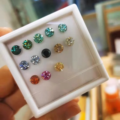 Certificat GRA 1ct Taille ronde 6,5 mm VVS1 Moissanite en vrac Diamant en blanc Rose Jaune Champagne Bleu Vert pour bijoux