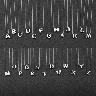 Jeux de mode minimalistes 925 Sterling Silver Simple Collier 26 Lettres Alphabétiques Colliers Pour Femmes