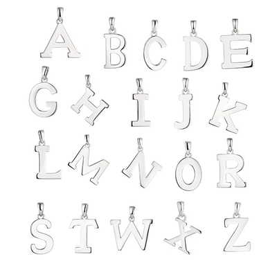 925 Sterling Silver Alphabet Letter Collier Pendant Personnalisé Charmes Initiaux Bijoux