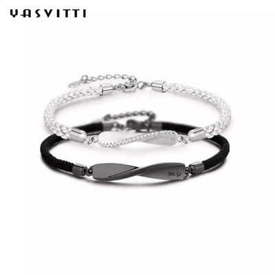bracelet de ficelle de noir de 8.7in 7g Sterling Silver Jewelry Bracelets 3A CZ