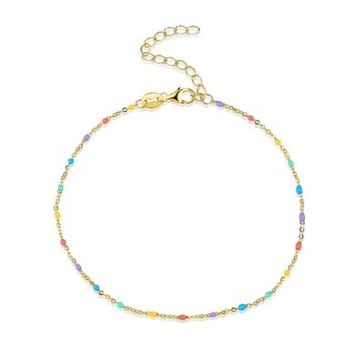 21.2cm bracelet S925 de zircon de Sterling Silver Rainbow Bracelet Unisex de 0,8 grammes