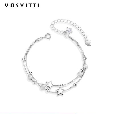ODM de bracelet de glisseur de boule de 20.5cm 3gram Sterling Silver Jewelry Bracelets Silver