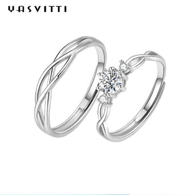 bague de fiançailles de Zircon de fausse pierre d'ODM de 0.21cm 0.071oz Sterling Silver Jewelry Rings