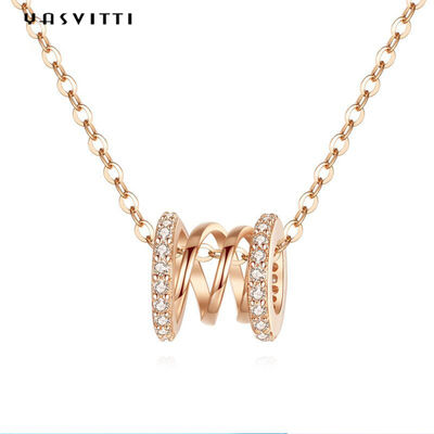 pendant argenté pur de Diamond Studded Necklace Clavicle Waist 18k d'anniversaire de 2.64g 40cm