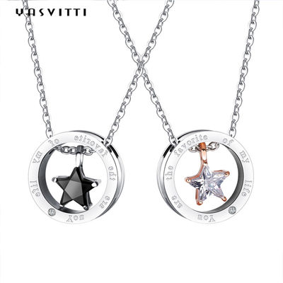 étoile Diamond Necklace de 6.3in 316L solides solubles Sterling Silver Jewelry Necklaces 1.3g