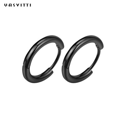 boucles d'oreille de cercle de l'acier inoxydable des hommes de 0.07oz 0.12cm Sterling Silver Jewelry Earrings 316L