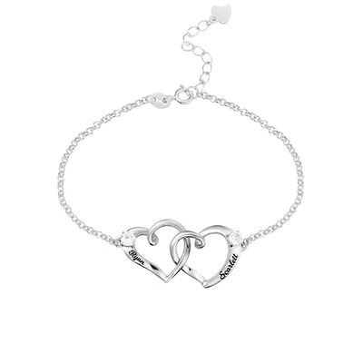 ODM gravé unisexe de bracelet de nom de bracelet de cheville de coeur du double 0.35oz de 1.9X1.7cm