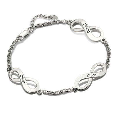 7.5in ami de bracelet de nom d'infini de 6 grammes ont personnalisé le GV de bracelets de nom