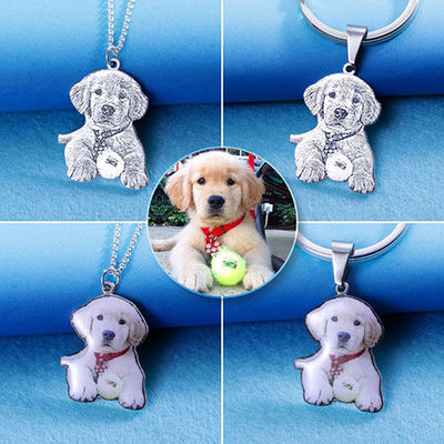 collier personnalisé à la mode argenté 2.2cm fait sur commande d'étiquette de chien des colliers S925 de 0.87in