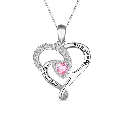 GV en forme de coeur de 0.2in 0.14oz Diamond Necklace Moon Birthstone Necklace