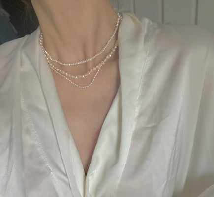Colliers de collier de perles d'internouille de la longueur 37CM de bijoux de perle de chaîne de 4,1 grammes hauts