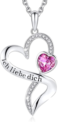 925 cristaux de Austrian crystal plaqués par rhodium de collier de Sterling Silver Personalized Double Heart
