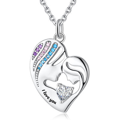 nickel d'amour de double de 1.92x1.6cm 925 Sterling Silver Heart Pendant Necklace libre
