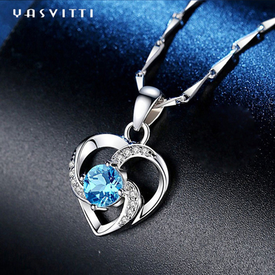 Collier à la mode autrichien en argent de cristal 925 pendentif Collier de 18 pouces YN1247