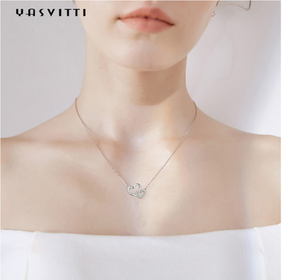 Jeu de bijoux pour femmes classique 925 Sterling Collier d'argent Collier de cœur OEM