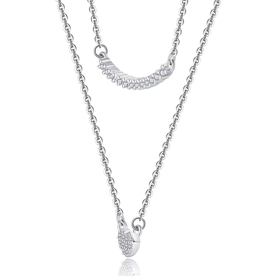 YASVITTI Collier à double couche bijoux classique Collier en or rose plaqué 925 argent sterling