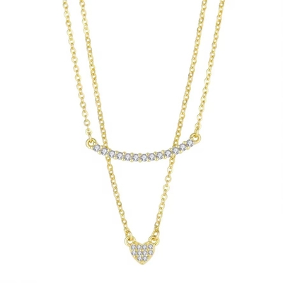 YASVITTI Collier à double couche bijoux classique Collier en or rose plaqué 925 argent sterling