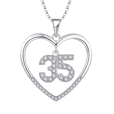 YASVITTI Mode personnalisée 925 Collier de cœur en argent sterling Nombre 50 et 30 Collier de pendentif en gros