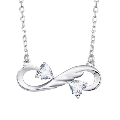 YASVITTI 925 Argent Sterling Infinity Collier de cœur Cube Zircon de haute qualité Collier de luxe pour femmes bijoux en gros
