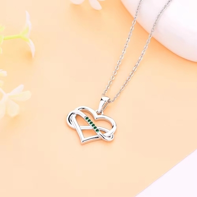 YASVITTI ODM OEM 925 Argent Sterling Collier de cœur étincelant 5A Zirconia Collier creux plaqué au rhodium Collier suspendu bijoux