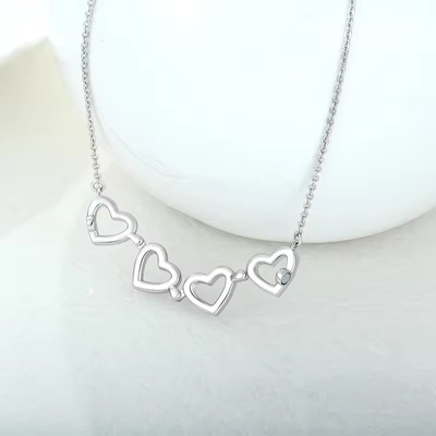 YASVITTI personnalisé Collier de trèfle magnétique romantique OEM Charme 925 argent sterling Délicat Cœur Collier de trèfle à quatre feuilles
