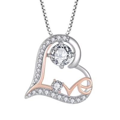 YASVITTI Je t'aime Collier de cœur Collier d'anniversaire Saint-Valentin Fête des mères Noël Maman cadeaux bijoux pour les femmes