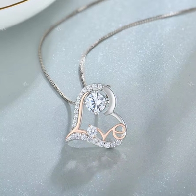 YASVITTI Je t'aime Collier de cœur Collier d'anniversaire Saint-Valentin Fête des mères Noël Maman cadeaux bijoux pour les femmes