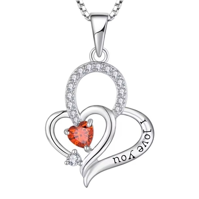 Je t'aime en argent réel Collier à collier à collier à collier à collier à collier à collier à collier à collier en argent 925