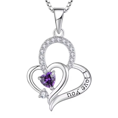 Je t'aime en argent réel Collier à collier à collier à collier à collier à collier à collier à collier à collier en argent 925