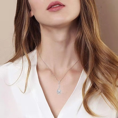 YASVITTI Pierre précieuse Collier à pendentif à l'infini Collier en zirconium cube Collier en pierre de naissance Coeur 925 Collier en argent sterling