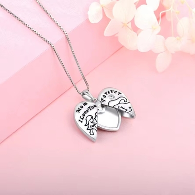 YASVITTI 925 Sterling Argent Maman Je t'aime pour toujours Médaillon de cœur Collier pour femmes