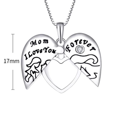YASVITTI 925 Sterling Argent Maman Je t'aime pour toujours Médaillon de cœur Collier pour femmes