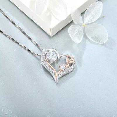 YASVITTI Je t'aime Collier de cœur Collier d'anniversaire Saint-Valentin Fête des mères Noël Maman Cadeaux bijoux