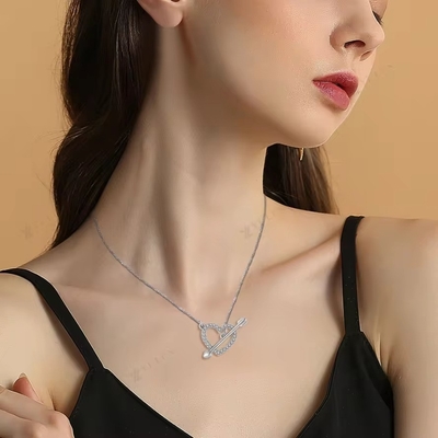 YASVITTI 925 Collier en argent sterling pour femme &quot;Une flèche dans le cœur&quot;