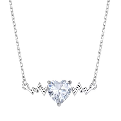 YASVITTI 925 Collier à battement de cœur en argent sterling Collier en forme de cœur 8A Zircon cube Joyaux pour femmes pour cadeaux