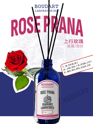 ROSE PRANA Diffuseur de roseau Aldéhyde et Freesia pour bouteille en verre naturel