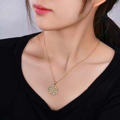 YASVITTI 925 Sterling Silver Flower of Life Rainbow CZ Pendant Collier Yoga et méditation Collier bijoux en gros