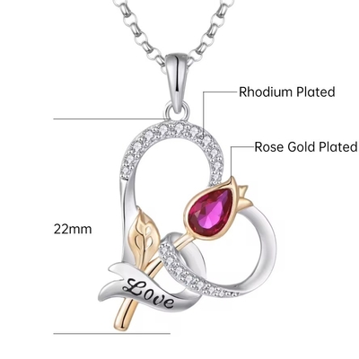 YASVITTI Collier de fleurs de rose de cœur 925 argent sterling personnalisé Collier de fleurs de rose d'or classique