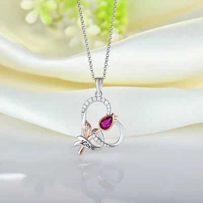 YASVITTI Collier de fleurs de rose de cœur 925 argent sterling personnalisé Collier de fleurs de rose d'or classique