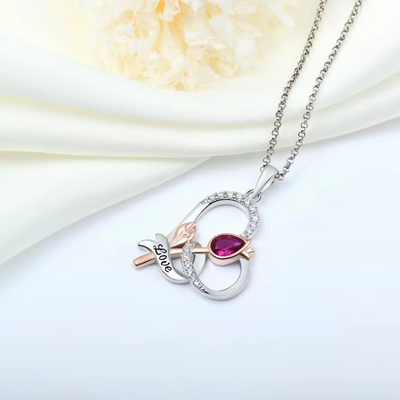 YASVITTI Collier de fleurs de rose de cœur 925 argent sterling personnalisé Collier de fleurs de rose d'or classique